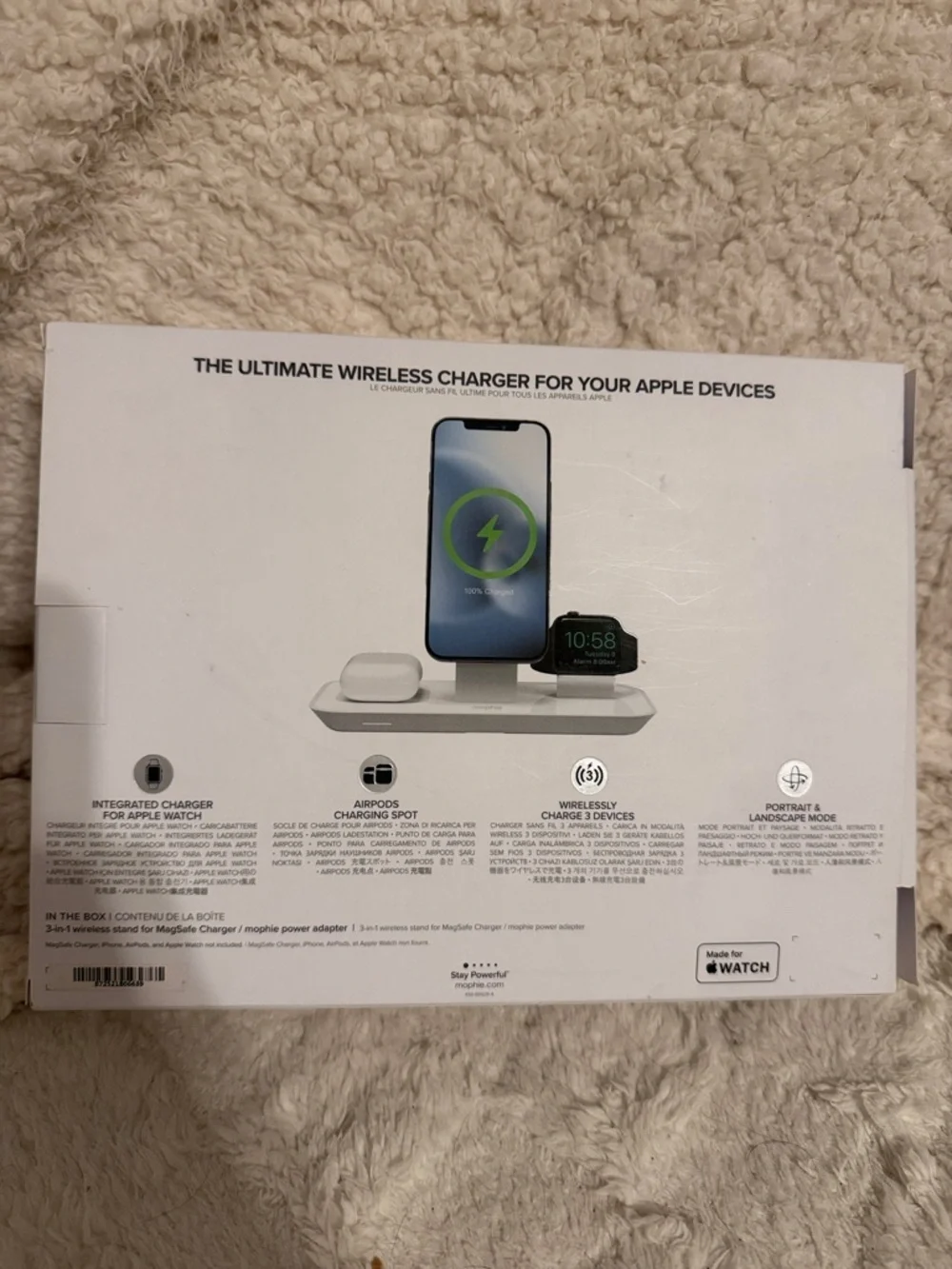 mophie White Wireless Charging Stand